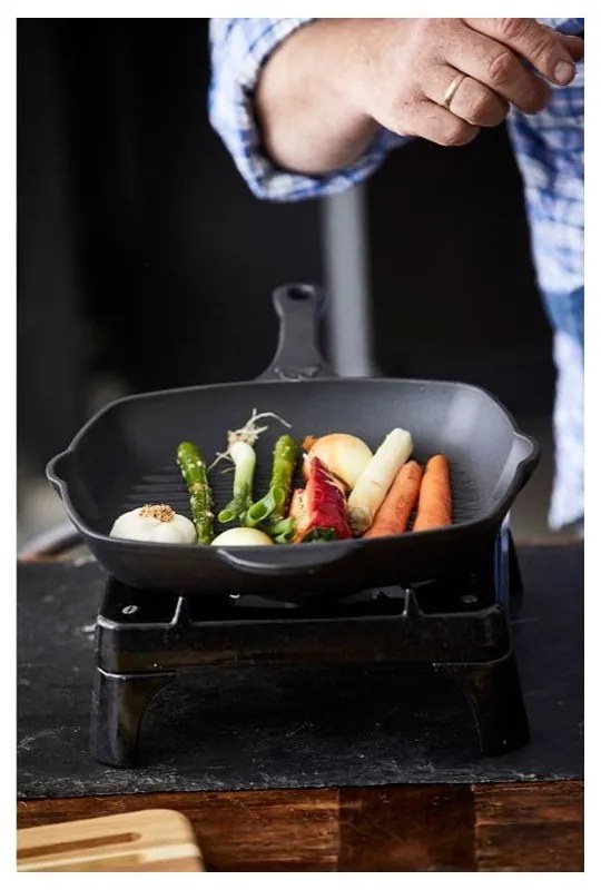 Tigaie de tip grill din fontă 28x28 cm – Holm