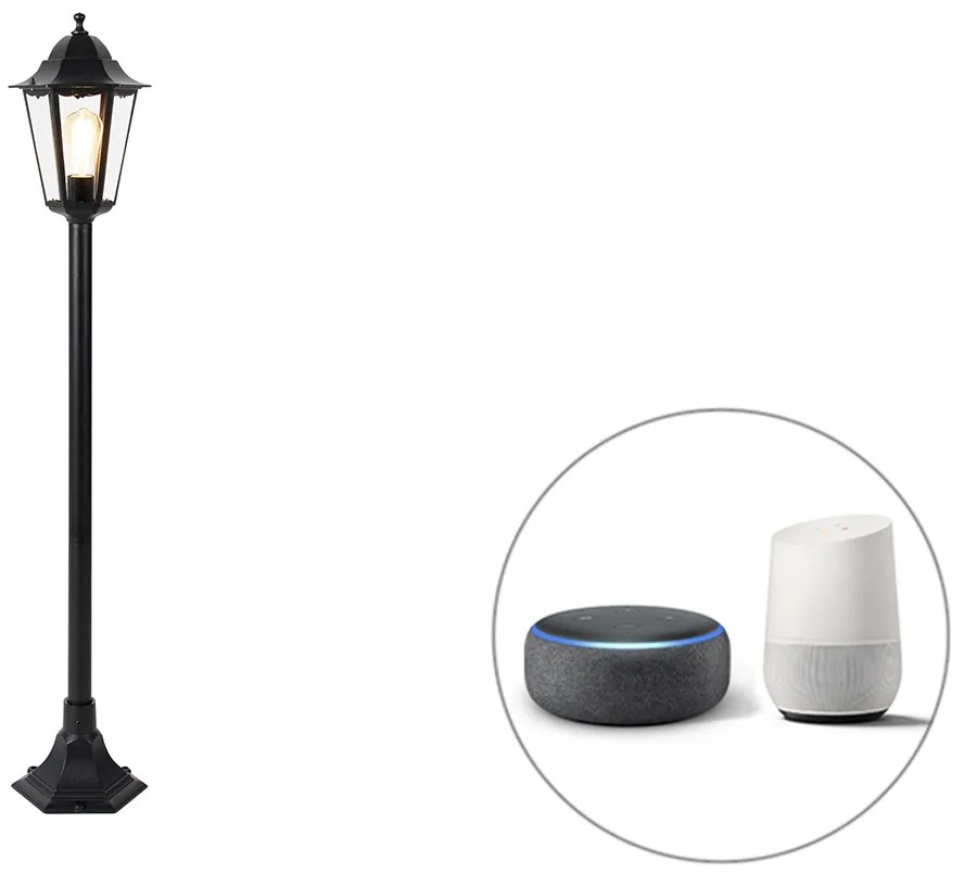 Lampă de exterior inteligentă de podea neagră 125 cm cu WiFi ST64 - New Orleans