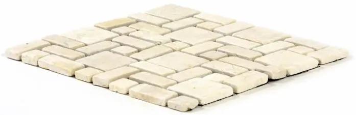 Mozaic de marmură DIVERO - cremă ,11 buc - 1m²