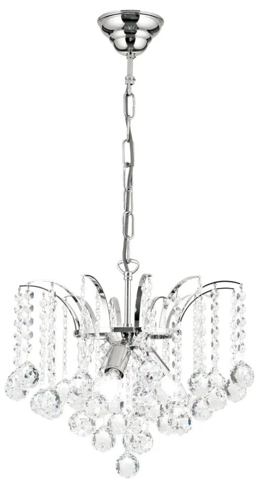 Candelabru cristal Asfour design lux KRISTALL KLASSISCH 3L chrome plated/clear