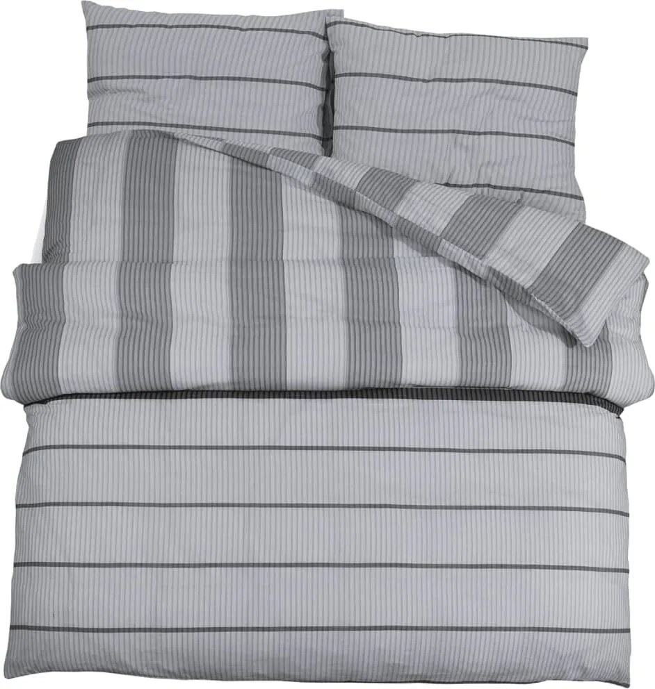 vidaXL Set cu husă de pilotă, gri, 225x220 cm, bumbac