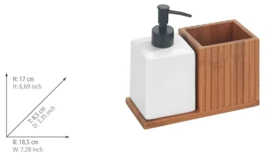 WENKO 54944100 - Dozator de săpun MERA 18,5x17 cm maro