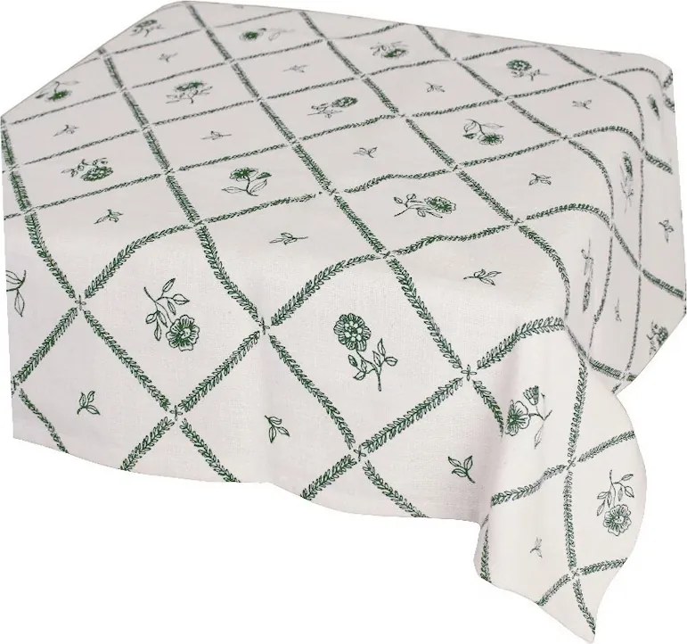 Față de masă din bumbac organic 115x115 cm verde, „Lovisa"