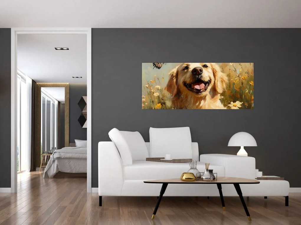 Tablou - Cățel fericit (120x50 cm)