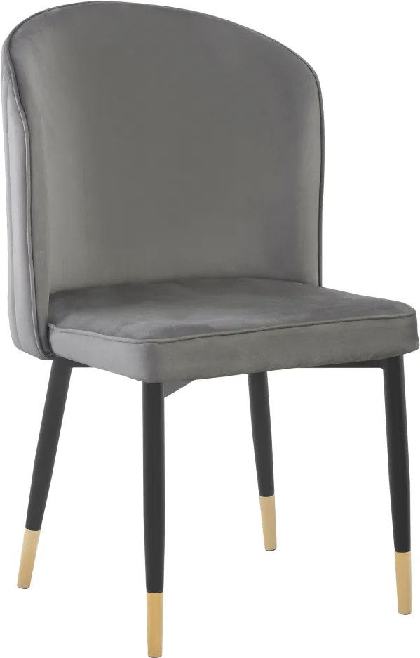 Scaun de sufragerie, ţesătură Velvet gri/negru, UDAJA