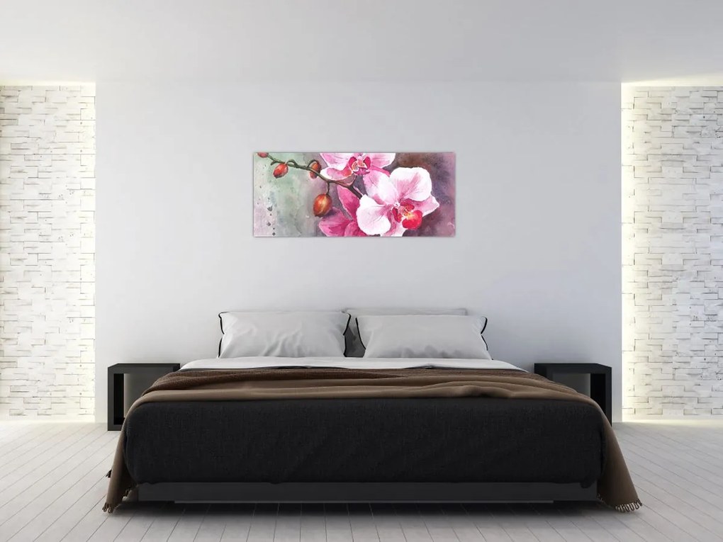 Tablou - Orhidee, acvariu (120x50 cm)