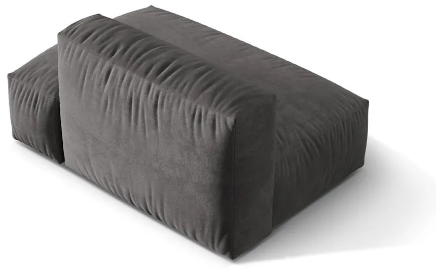 Modul pentru canapea modulară gri cu tapițerie din catifea (cu colț pe partea dreaptă) Martina – Micadoni