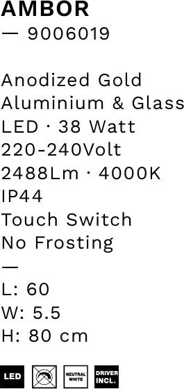 Oglinda baie cu iluminat LED IP44 Ambor, 60x80cm