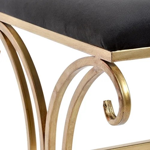 Taburet Golden Charm din metal auriu cu negru 47 cm