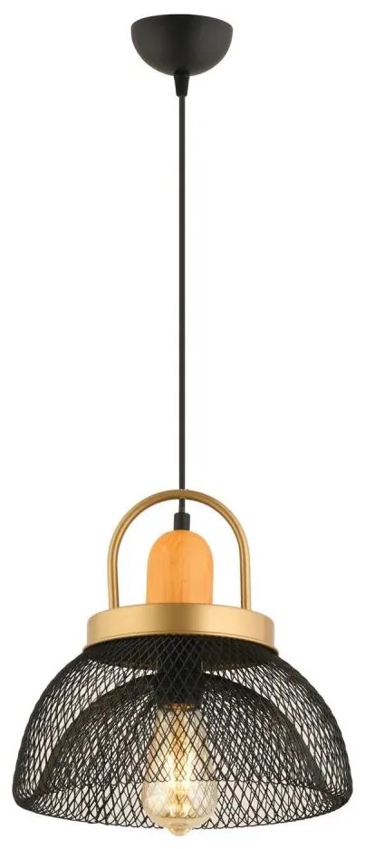 Lustră pe cablu MONZA 1xE27/40W/230V Ø 29 cm negru/auriu