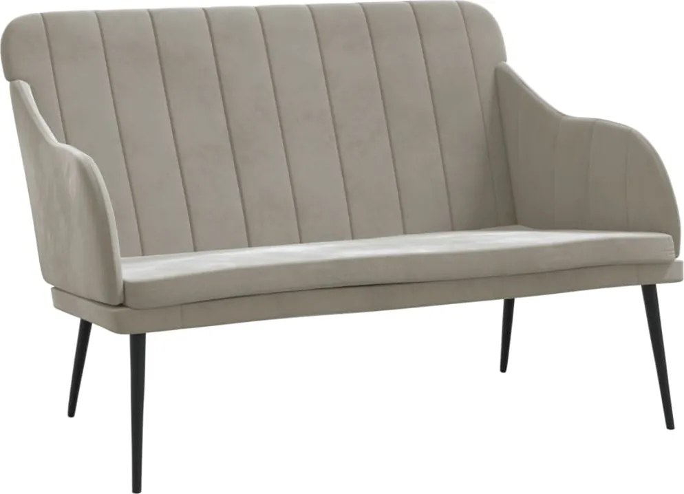 vidaXL Bancă, gri deschis, 110x76x80 cm, catifea