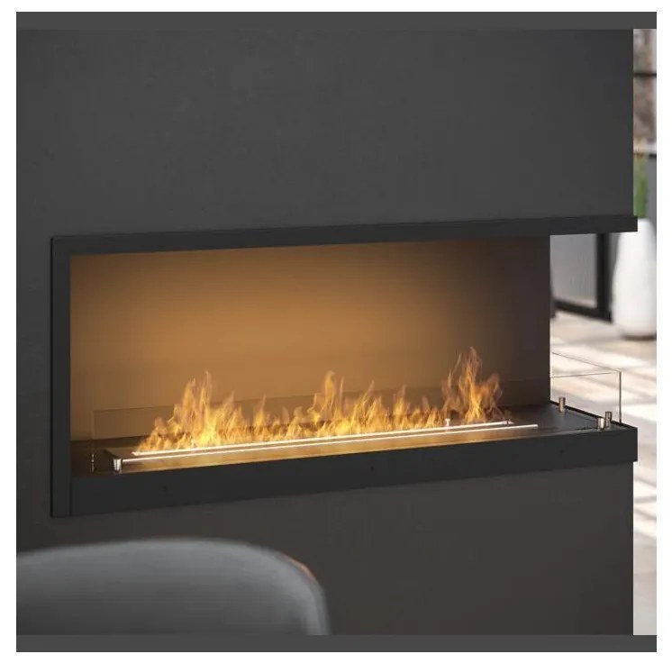 Șemineu BIO de colț InFire 110x45 cm 3kW negru