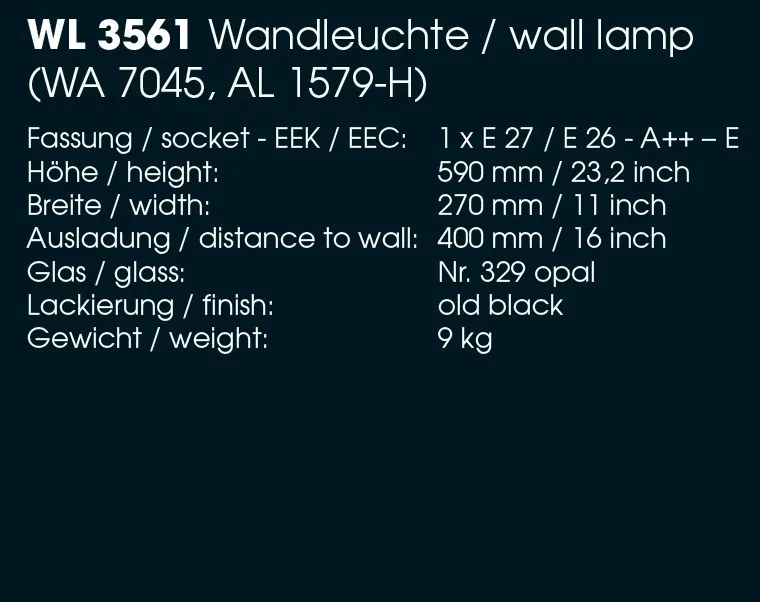 Aplica iluminat exterior din fier forjat, WL 3561
