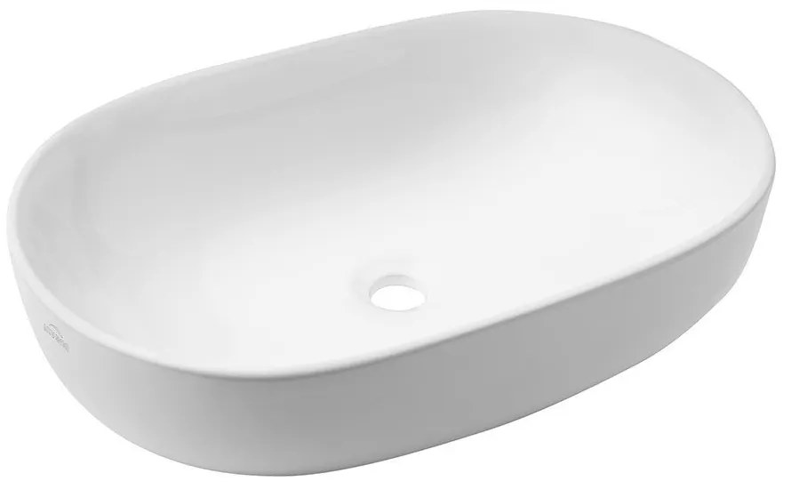 Lavoar pe blat Invena Teja oval 60 cm alb