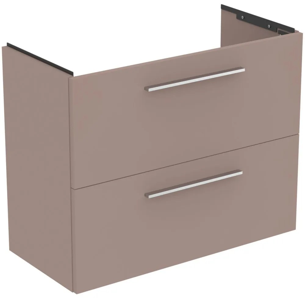Dulap baza lavoar, 80x38x63 cm, 2 sertare, bej mat Gri-Bej