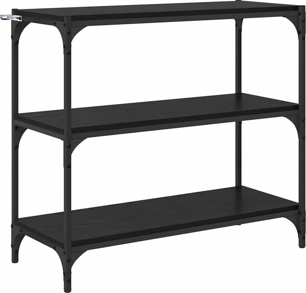 vidaXL Dulap pentru cărți Stejar Negru 80 x 33 x 70,5 cm