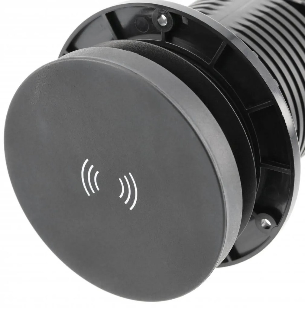 Priza incorporabila turn, 2 prize schuko, USB A+C, incarcare Wireless 10 W, lumina de veghe, cablu 1.5 m, neagra, GTV