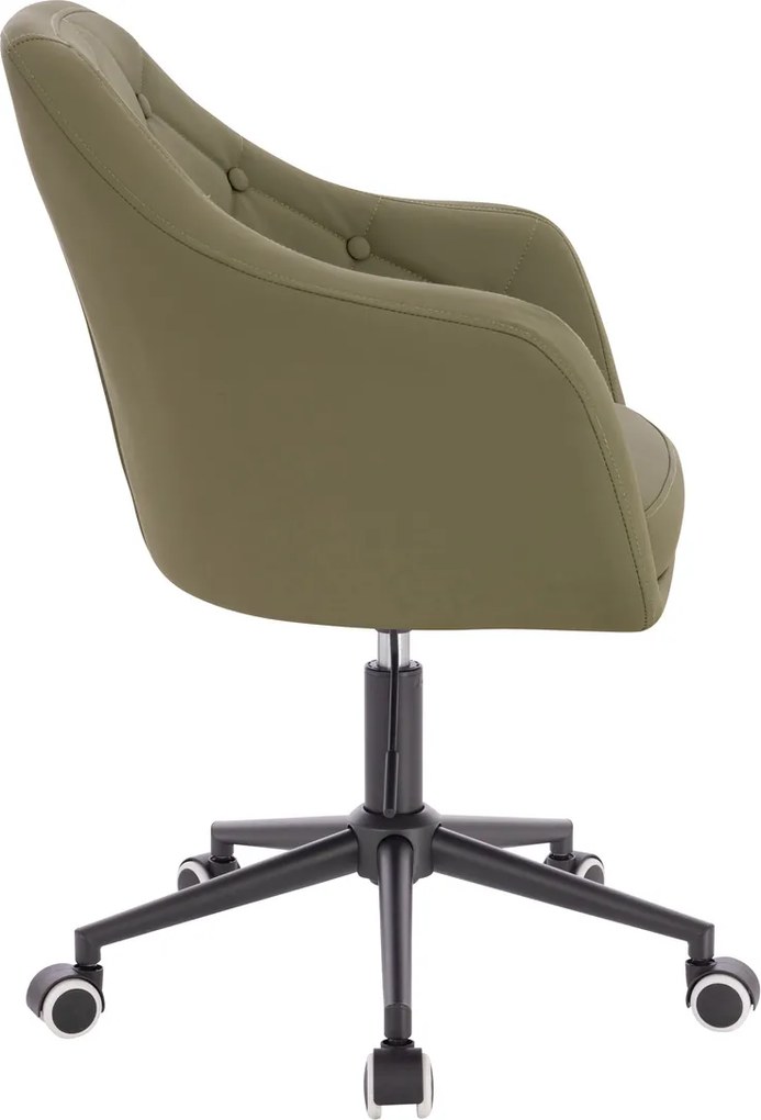 HR831K Scaun Khaki Piele Ecologica Premium Soft cu Bază Neagră