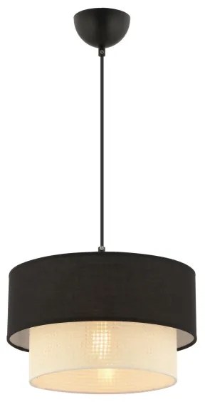 Pendul cu cablu ECHO 1xE27/60W/230V negru/crem