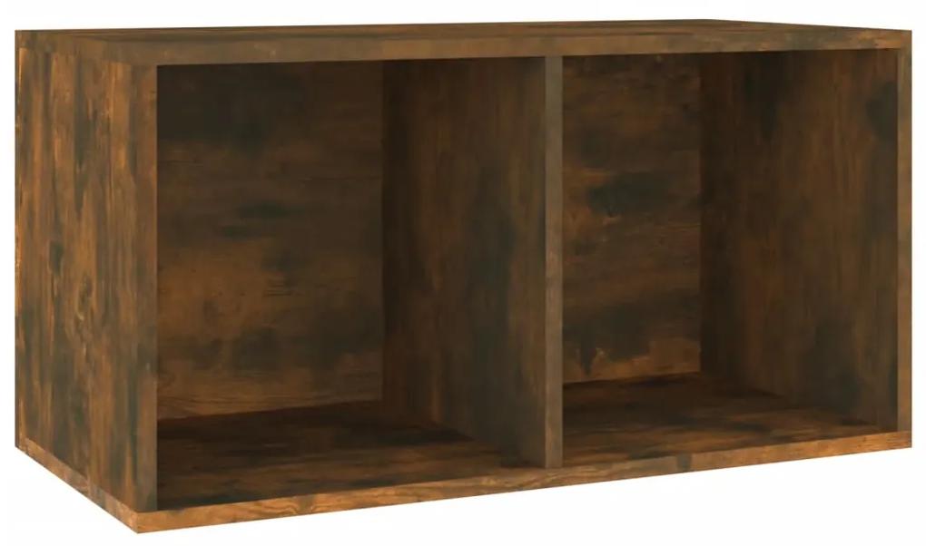 Cutie de depozitare viniluri, stejar fumuriu, 71x34x36 cm, lemn