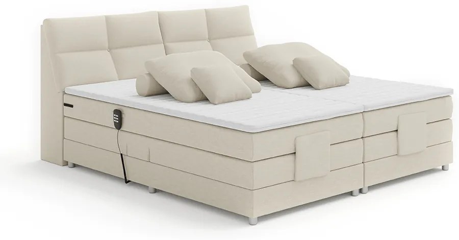 Pat electric reglabil, cu arcuri, bej, 160x200, GERONA NEW