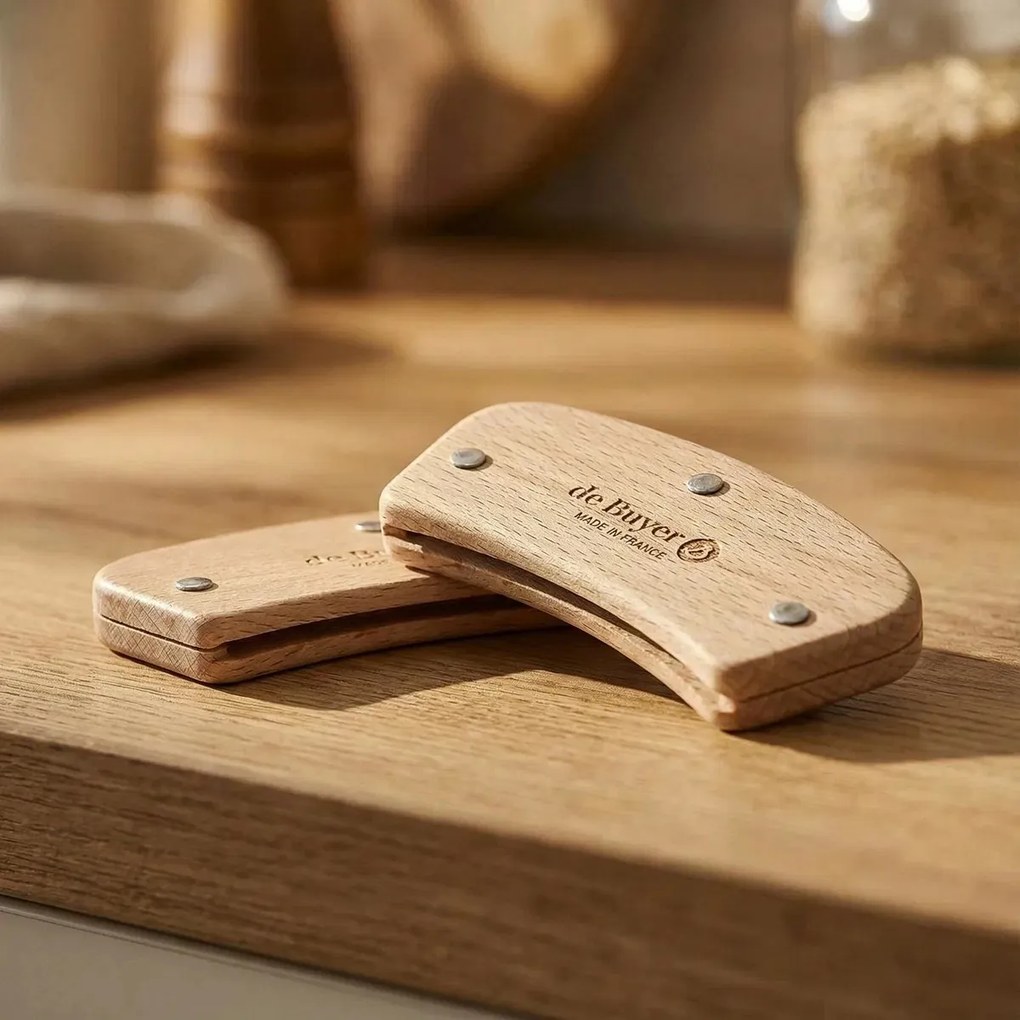 Pereche de mânere De Buyer 3660.02 LOQY detașabile , lemn