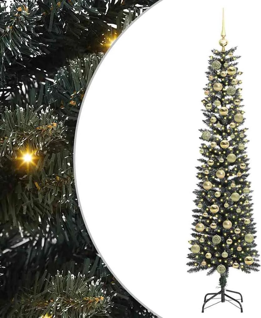 vidaXL Brad de Crăciun artificial Verde 180 cm PVC și Plastic și Oțel