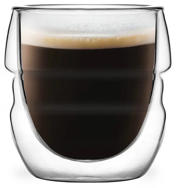 Set de 2 pahare cu pereți dubli Vialli Design Sferico, 70 ml