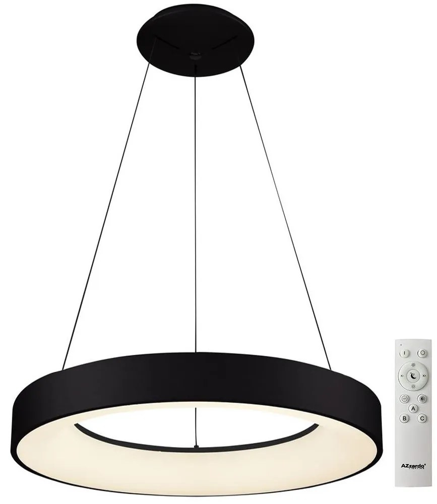 Azzardo AZ5012 - Lustră LED dimabilă pe cablu SANTANA LED/80W/230V negru + + telecomandă