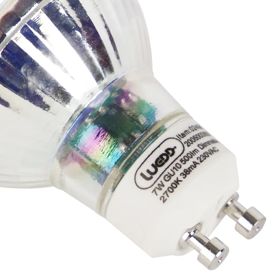 Set de 7 becuri LED GU10 reglabile 7W 500lm 2700K