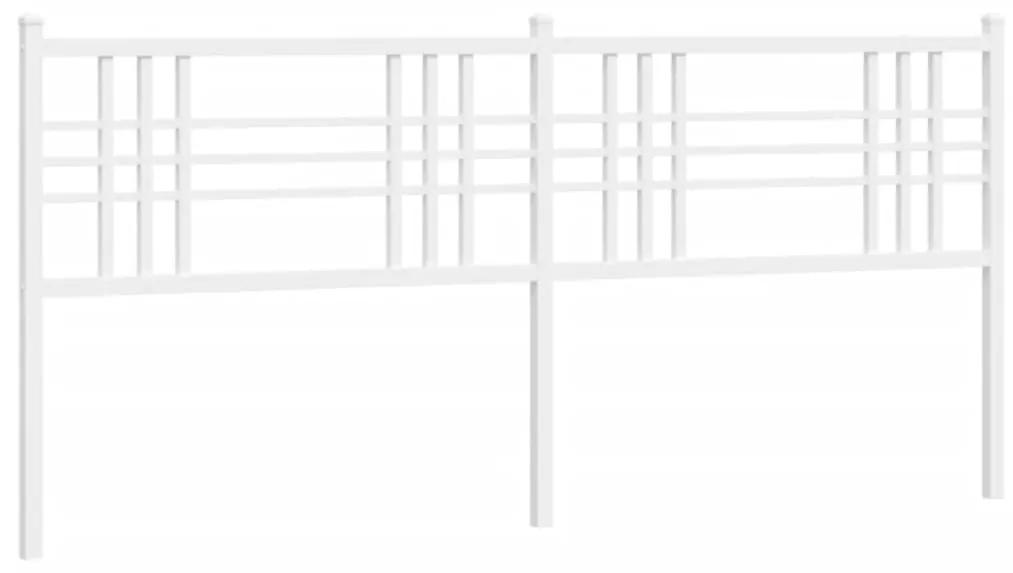 376409 vidaXL Tăblie de pat metalică, alb, 180 cm