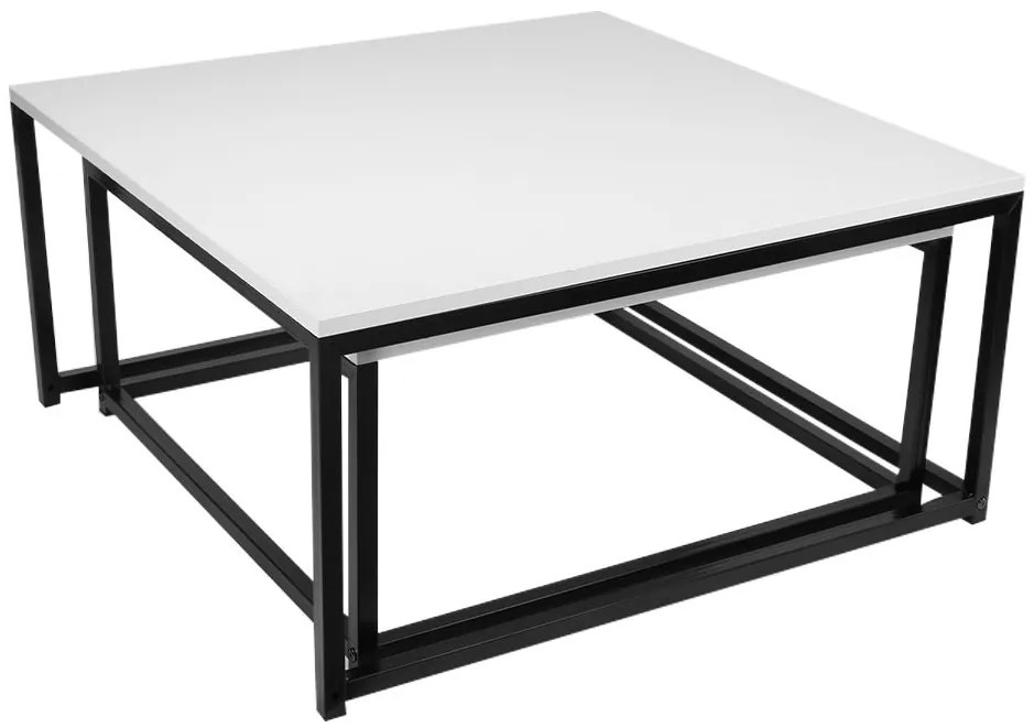 Set 2 buc măsuțe cafea Hustler Typ 1 (alb mat + negru). 1075386