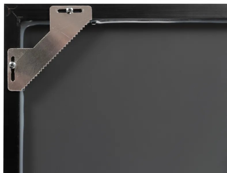 Oglinda dreptunghiulara cu rama din polistiren neagra/argintie Cliff, 56cm (L) x 36cm (W) x 1.6cm (H )