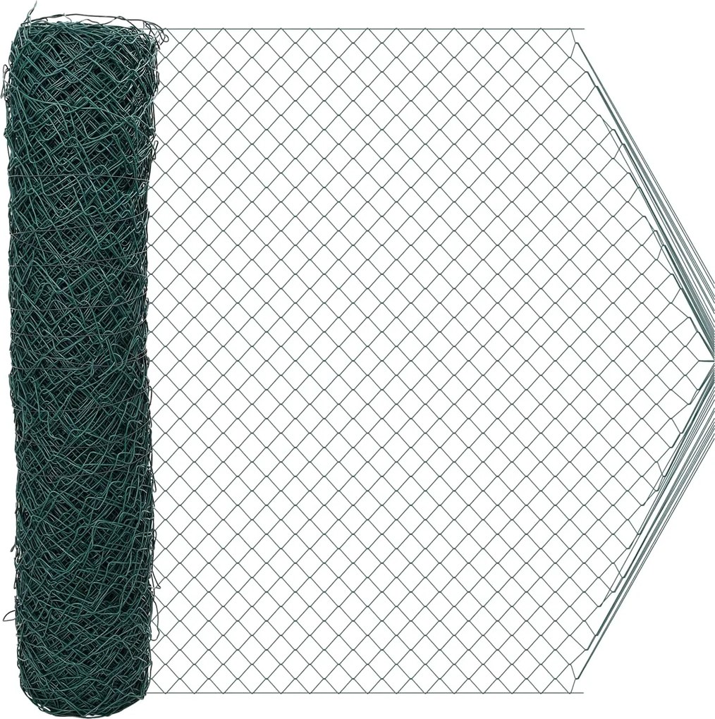 vidaXL Gard cu plasă de sârmă Verde 2 x 10 m Oțel