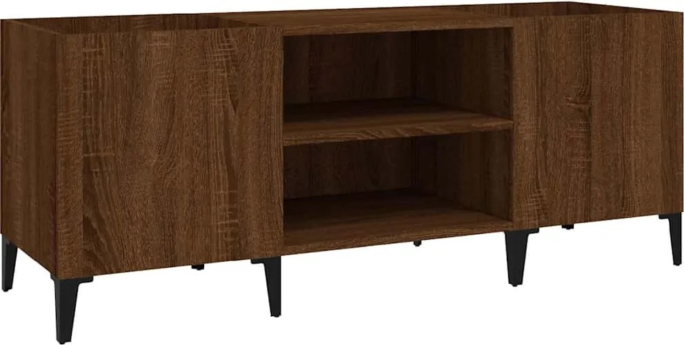 vidaXL Dulap pentru discuri stejar maro, 121x38x48 cm, lemn prelucrat