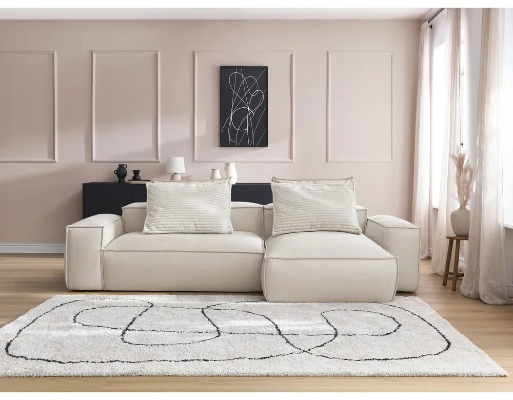 Colțar bej cu tapițerie din imitație de piele (cu colț variabil) Boheme – Bobochic Paris