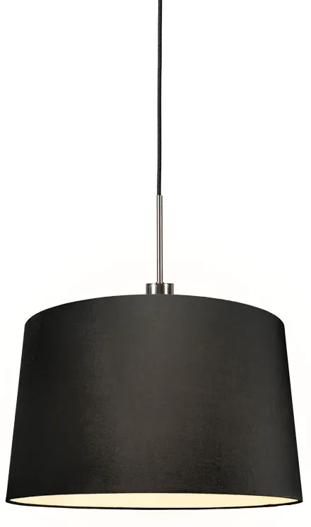 Lampă modernă cu pandantiv din oțel cu abajur 45 cm negru - Combi 1
