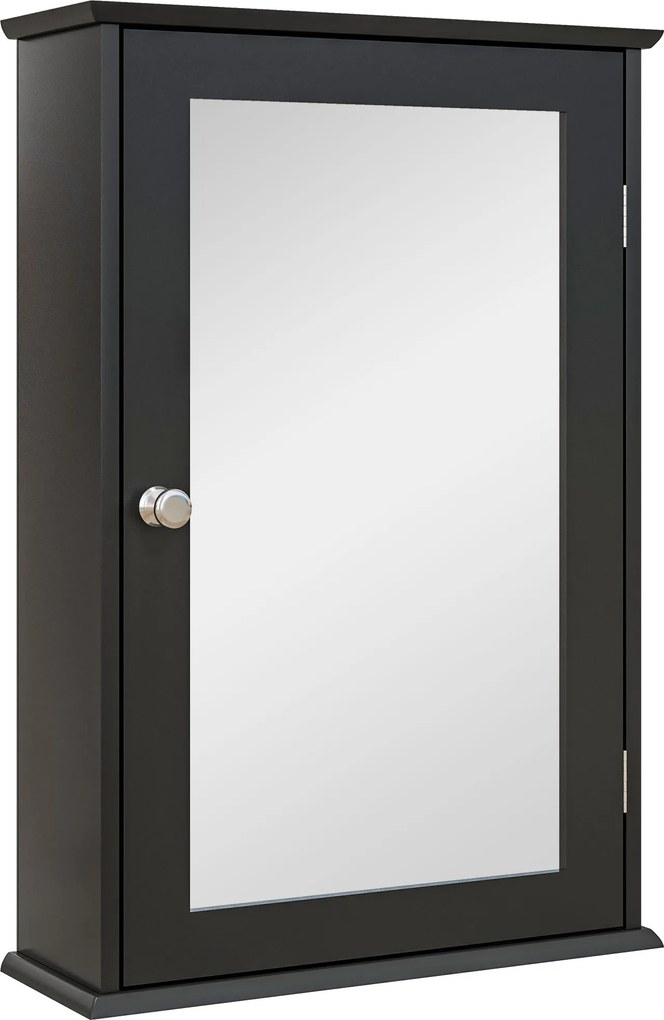 kleankin Mobilier de Baie Dulap Suspendat cu Oglindă 41x14x60cm Negru | Aosom Romania