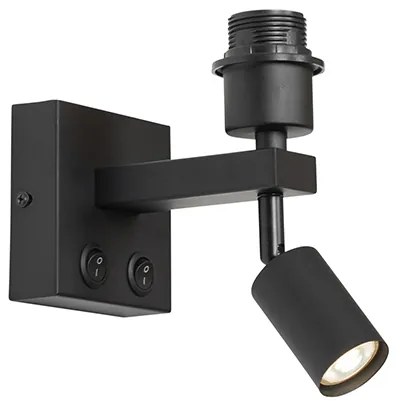 Lampa de perete moderna neagra cu lumina de citit - Brescia