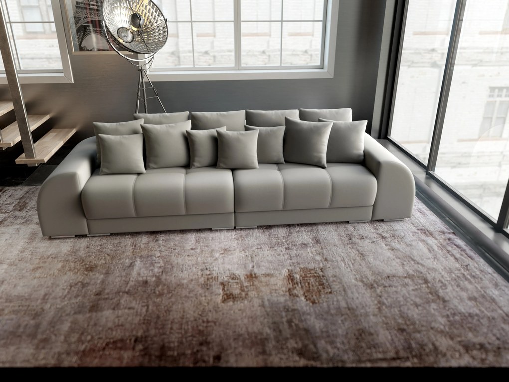 Canapea extensibilă dumonde cu 2 lăzi de depozitare si sezut confortabil din spuma high-density, Verona Royal Grey 310x100 cm