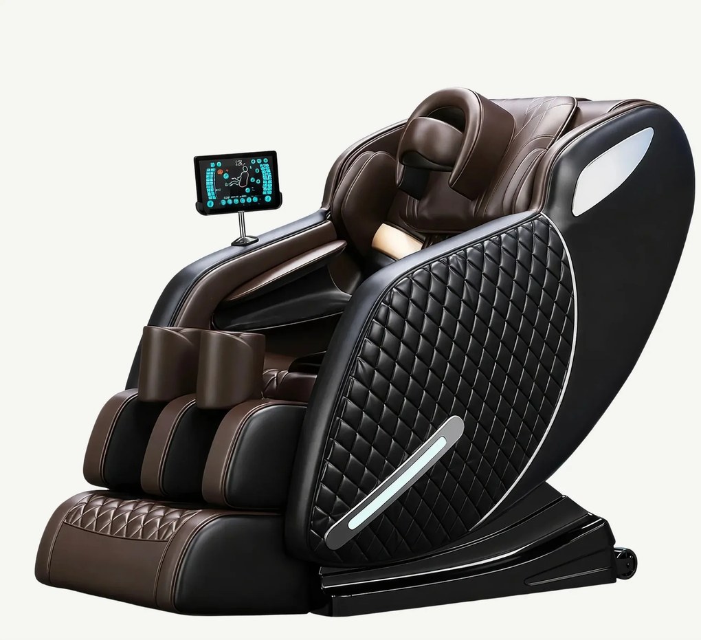 Fotoliu de masaj full body cu AI Voice, sina SL-Track si airbag 360, Negru