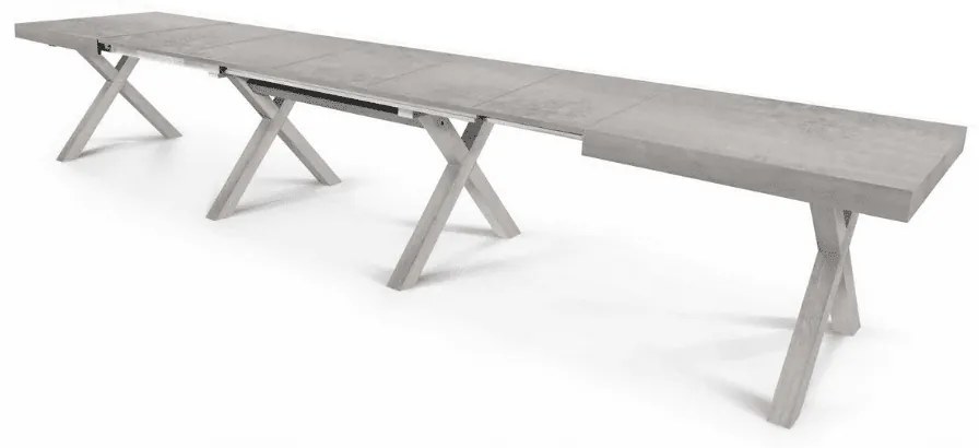 MASA  BIG FAMILY, picior  X, 480 cm - BLAT RUSTIC, PICIOR ALB - 180 cm/90 cm