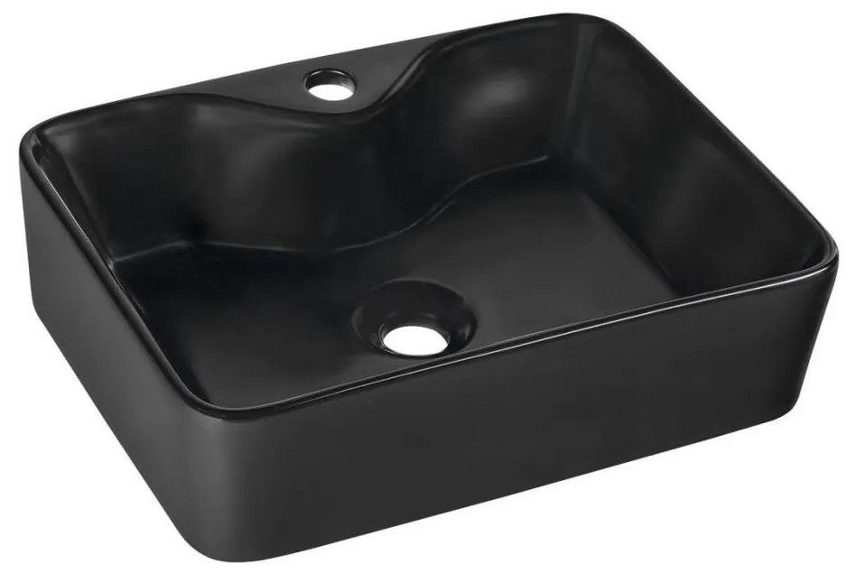 Sapho - Lavoar pentru blat BALENA 48x37 cm, negru mat