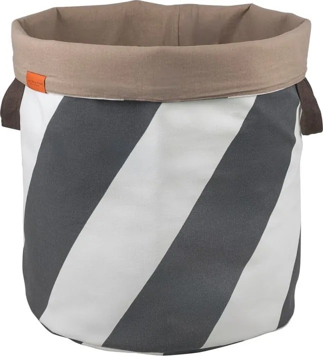 Coș de rufe gri/crem din material textil 5 l Diagonal – Mette Ditmer Denmark