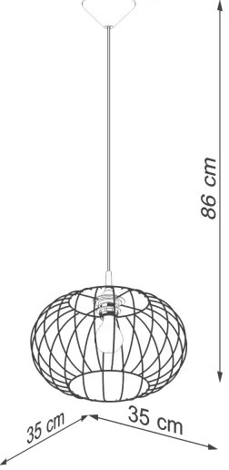 Lustră pe cablu Sollux SL.1185 TSUNO 1xE27/15W/230V negru