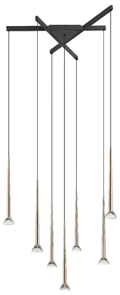 Zuma Line P0603-07C-SDB1 - Lustră LED suspendată pe cablu BOSTON 7xLED/6W/230V negru/auriu