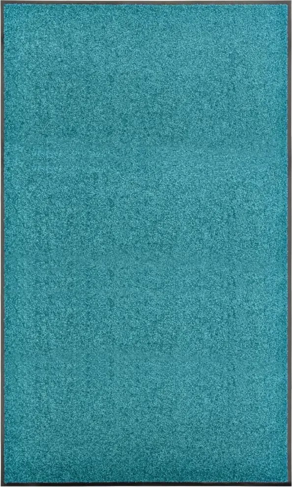 vidaXL Covoraș de ușă lavabil, cyan, 90 x 150 cm