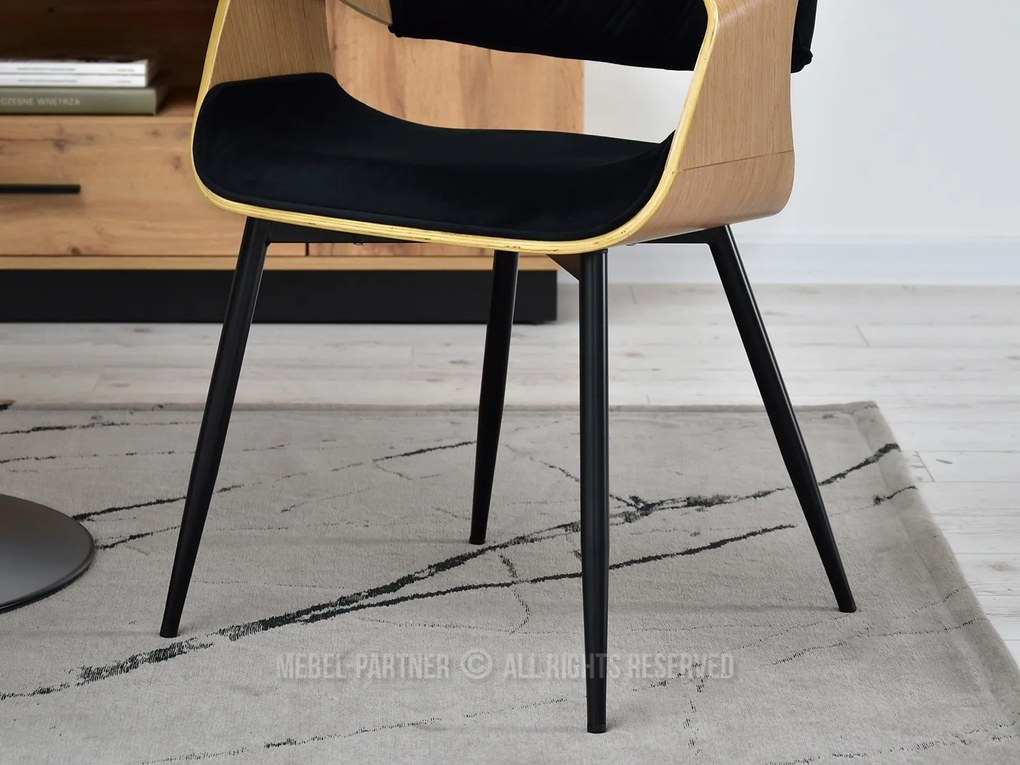 Scaun Rolf K (stejar negru + negru). 1111252