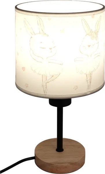Brilagi - Lampă de masă BOBO WOOD 1xE27/25W/230V stejar/negru/alb/iepurași