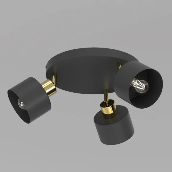 Spot PARKLA 3xE27/15W/230V negru/auriu